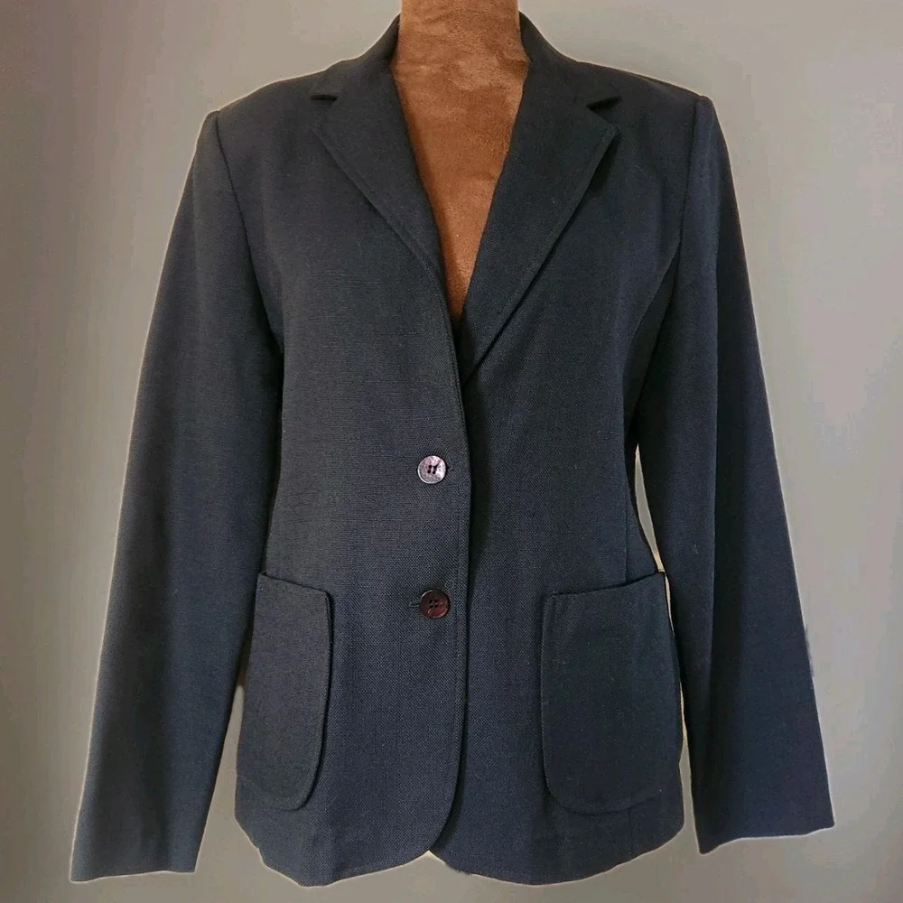 Vintage 70's‎ rrrruss Russ  Women's Blazer Jacket Black Union Made Size S/M